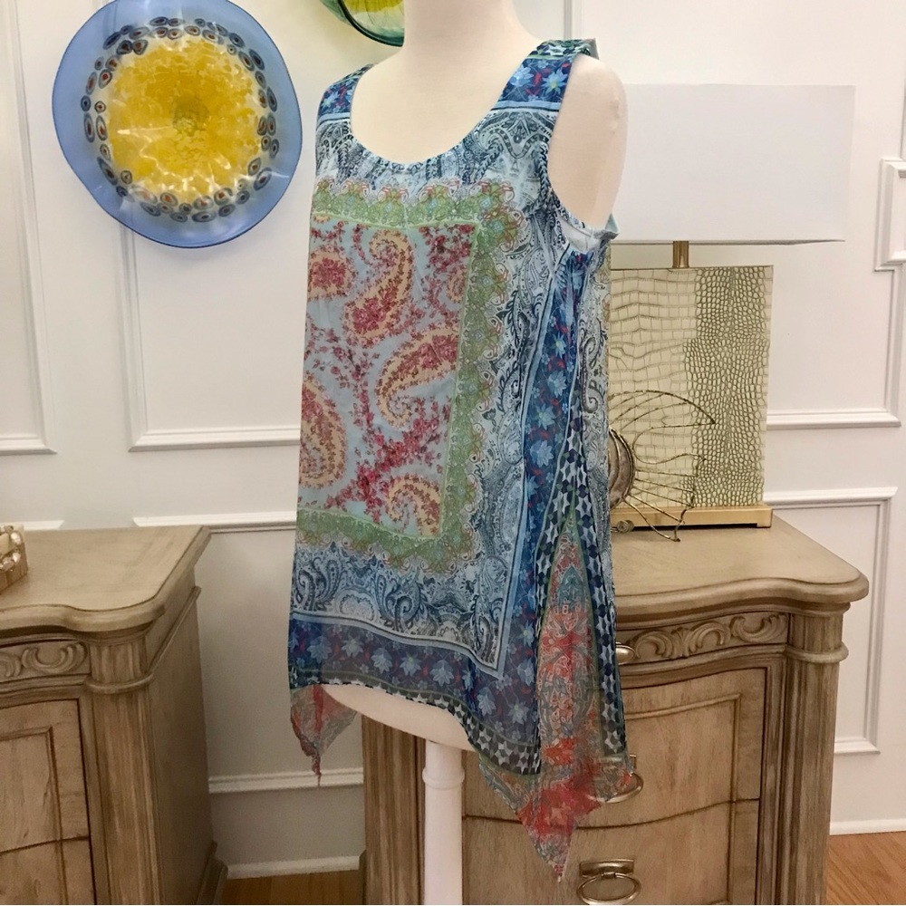 REDUCED! Bandana print sheet overlay tank tunic!